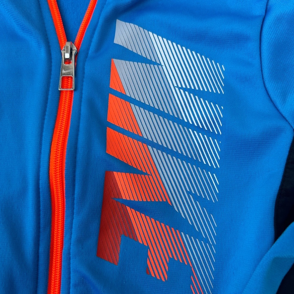 Nike windbreaker track jacket 5 small boys blue full zip collared activewear - Picture 4 of 10